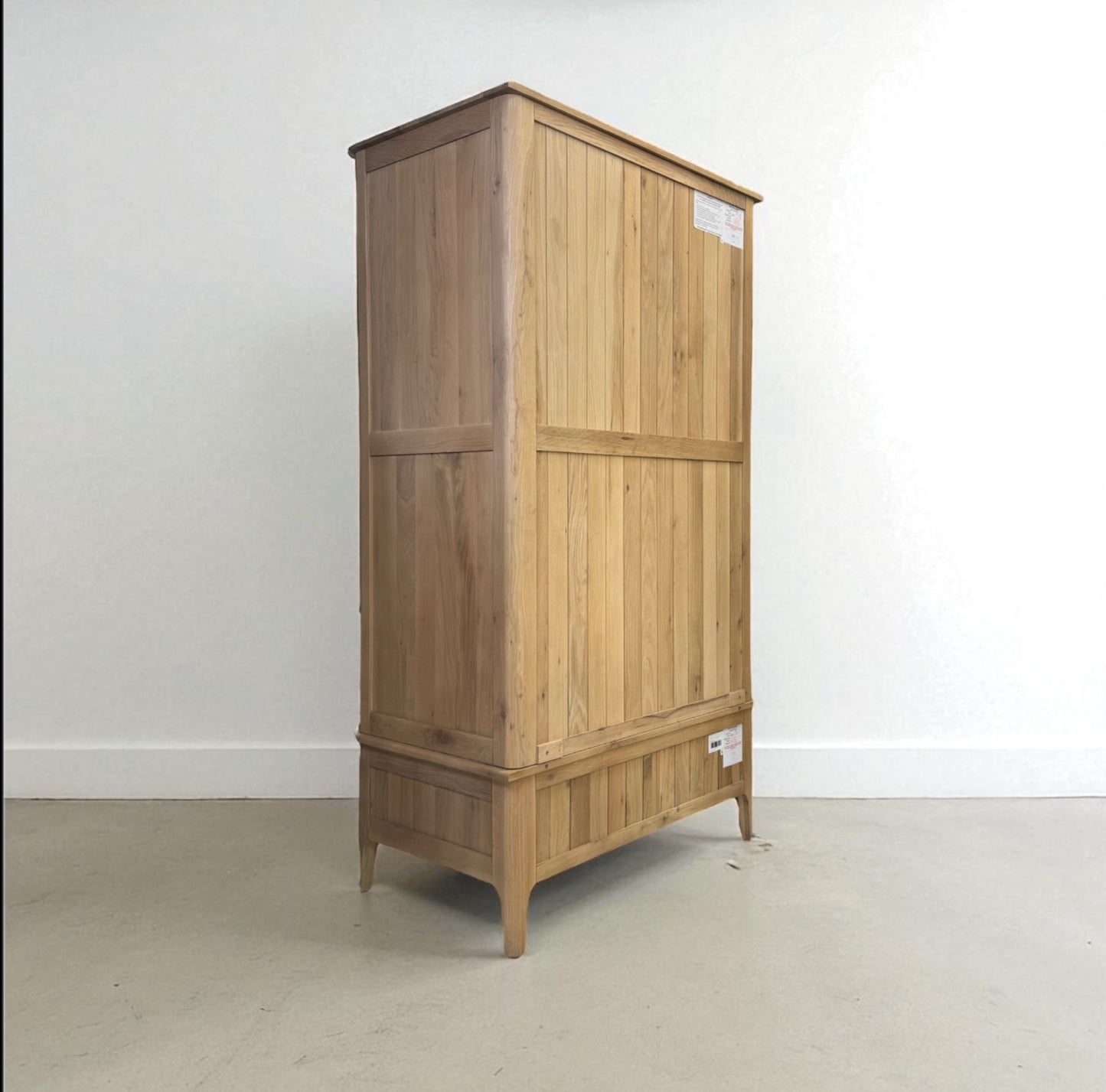 Light Natural Solid Oak Double Wardrobe with Full Sized Mirror, Newton Range From Oak Furnitureland RRP £999