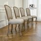 Set of 4 Grey-toned Limewashed Finish Solid Oak Frame Dining Chairs, Camille Range RRP £1200