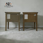 Set of 2 Solid Oak & Oak Veneer Bedside Tables from the Winchcombe Smoked Oak Range RRP £598
