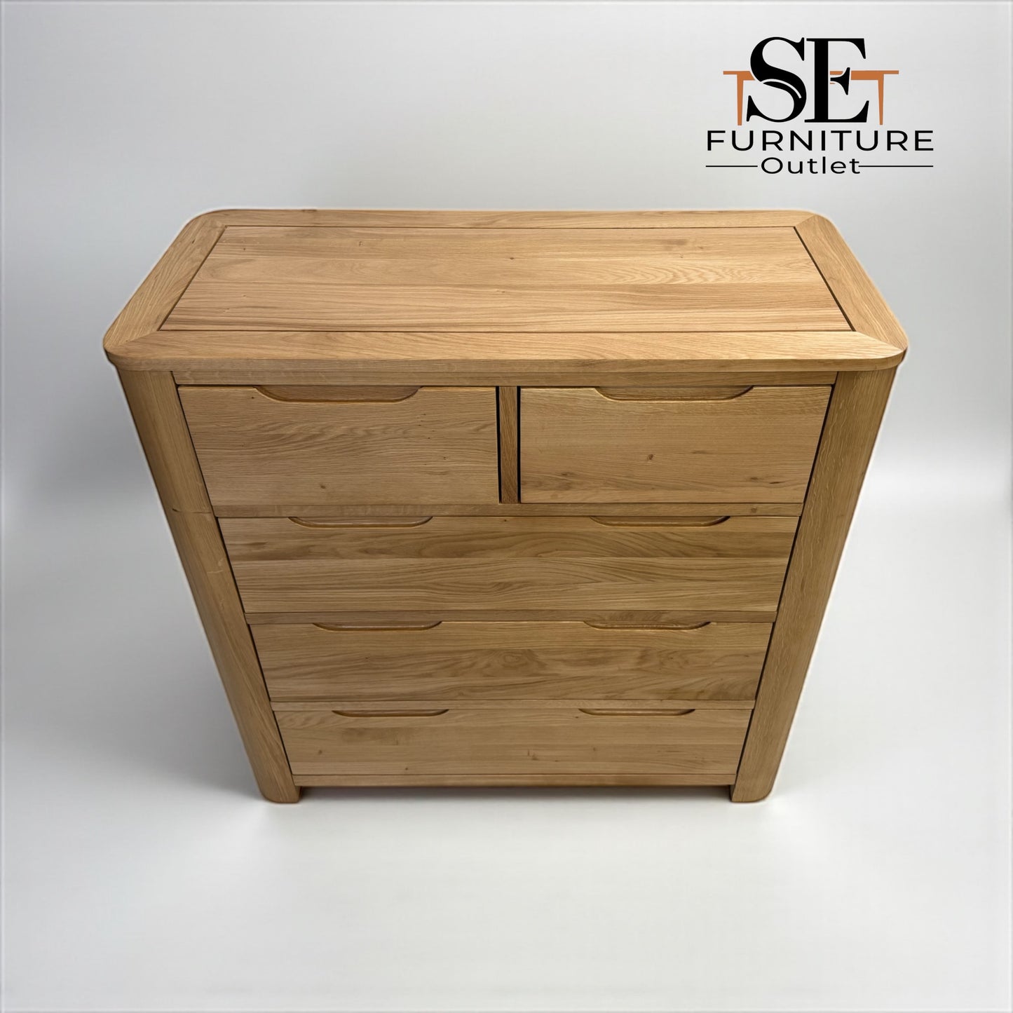 Natural Solid Oak 5 Drawer Chest of Drawers, Romsey Range From Oak Furnitureland RRP £599