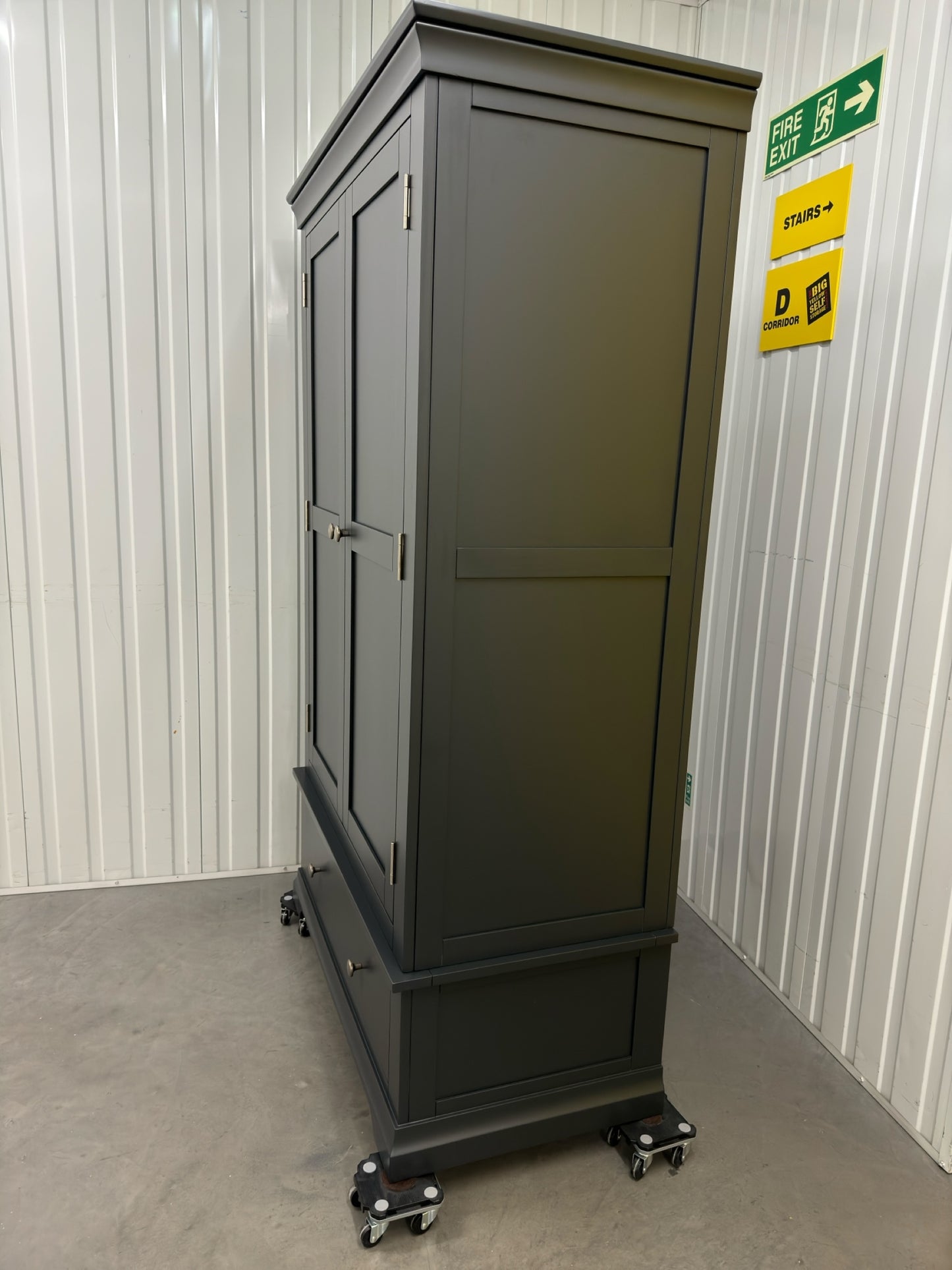 Solid Wood Frame & Dusky Black Painted Double Wardrobe RRP £749