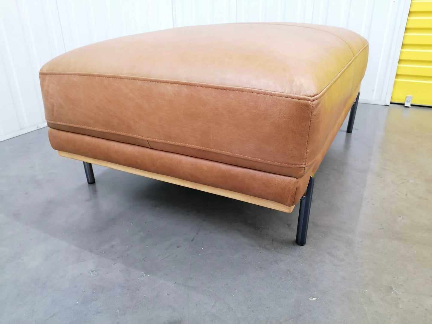 Oak Furnitureland Modish Vintage Tan Leather Footstool £599