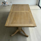 Solid Oak & Quality Oak Veneer 6-10 Seater Extending Dining Table with Limewashed Finish, Camille Range RRP £1500