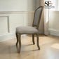 Set of 4 Grey-toned Limewashed Finish Solid Oak Frame Dining Chairs, Camille Range RRP £1200
