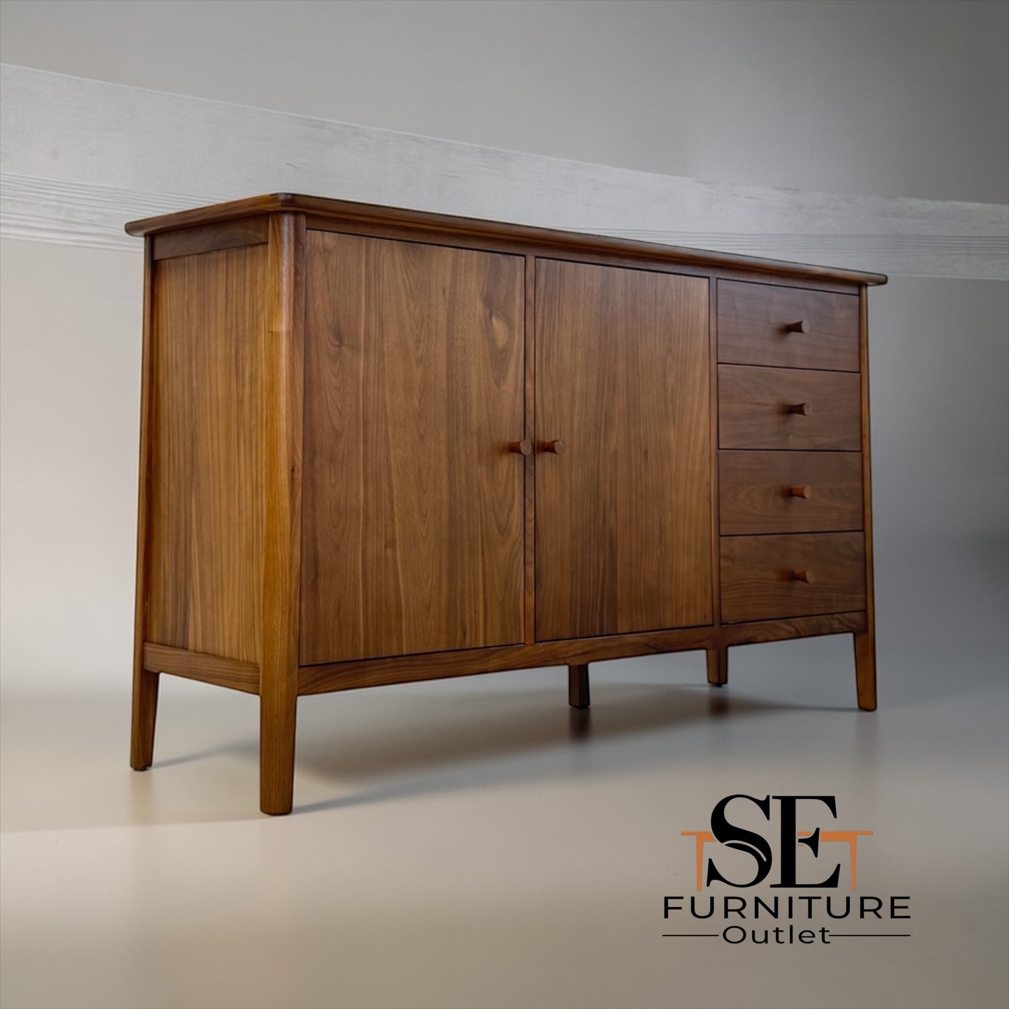 Solid Walnut & Quality Walnut Veneer Sideboard, Barrington Range £850