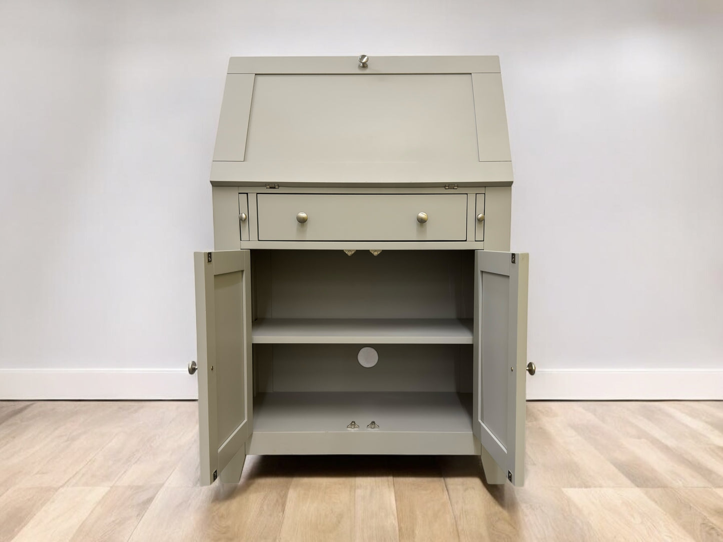 Cotswold Company WhiteWash Oak Top & Grey Painted Writing Bereau RRP £799