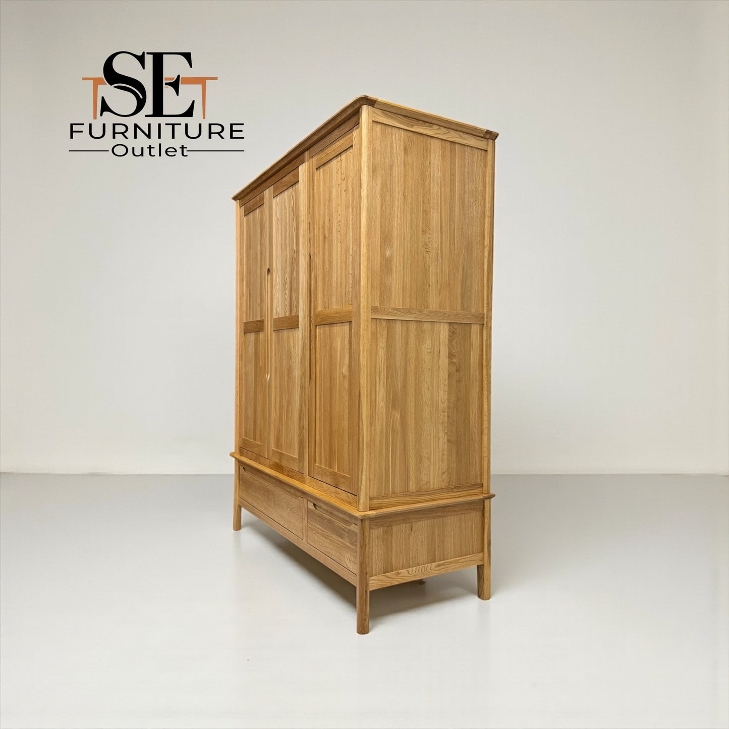 Natural Solid Oak Triple Wardrobe Copenhagen Range From Oak Furnitureland RRP £1559