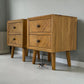 Set of 2 Brushed and Glazed Solid Oak 2-Drawer Bedside Tables, Parquet Range, from Oak Furnitureland