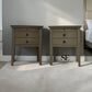 Set of 2 Solid Oak & Oak Veneer Bedside Tables from the Winchcombe Smoked Oak Range RRP £598