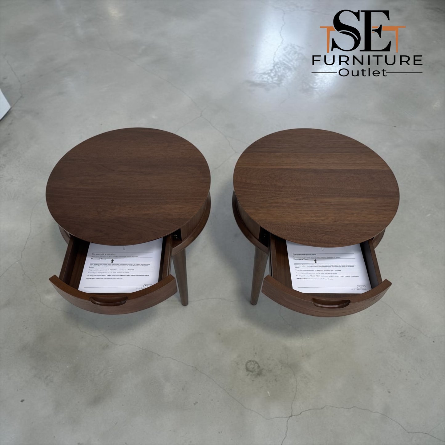 Bentleys Solid Walnut Lamp Tables With Drawer (Last Pair!)