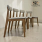Set of 4 Natural Solid Oak & Upholstered Dining Chairs, Weston Oak Range, RRP £1196