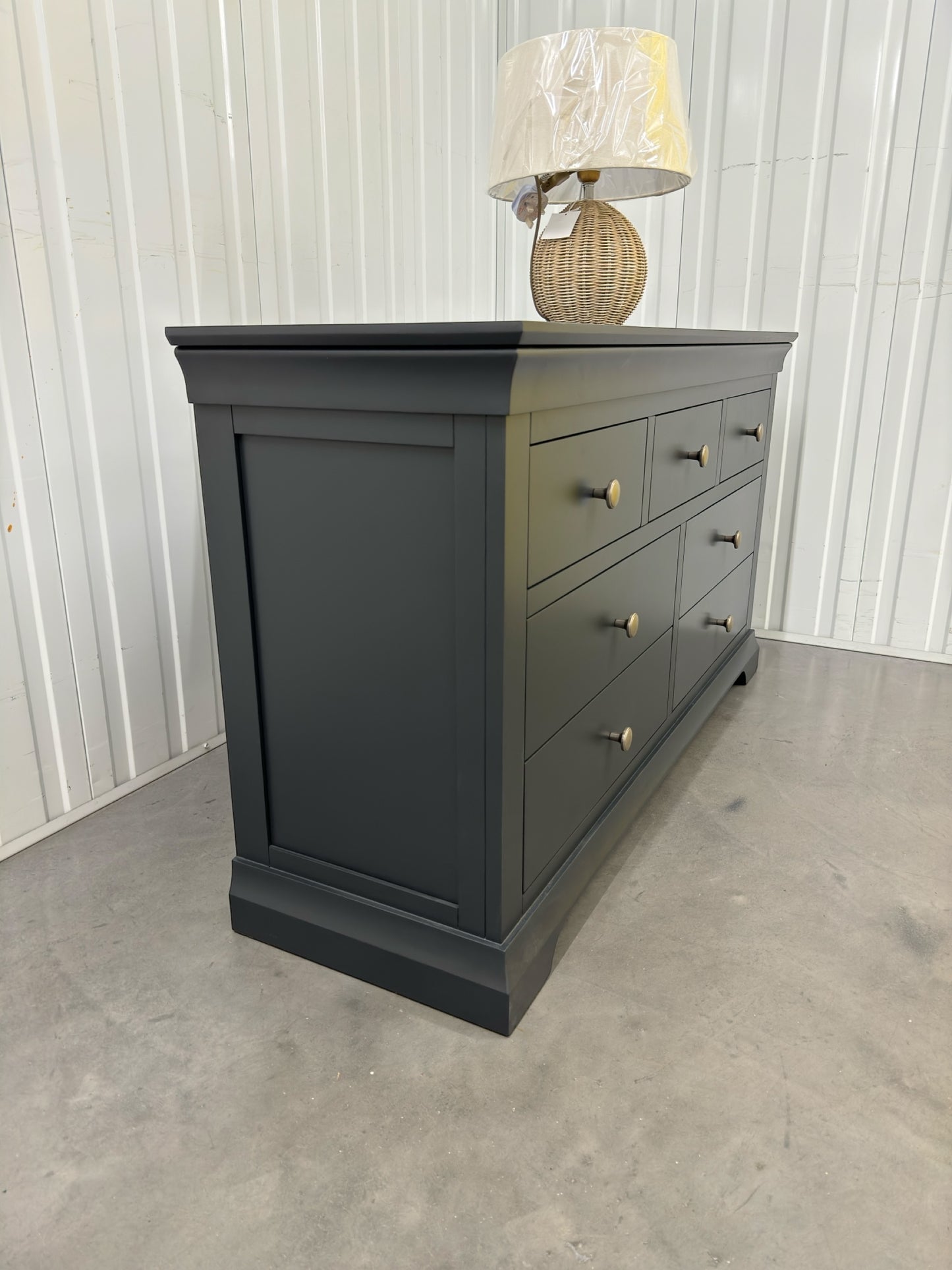 Solid Wood Frame & Dusky Black Painted 10 Drawer  Chest RRP £999