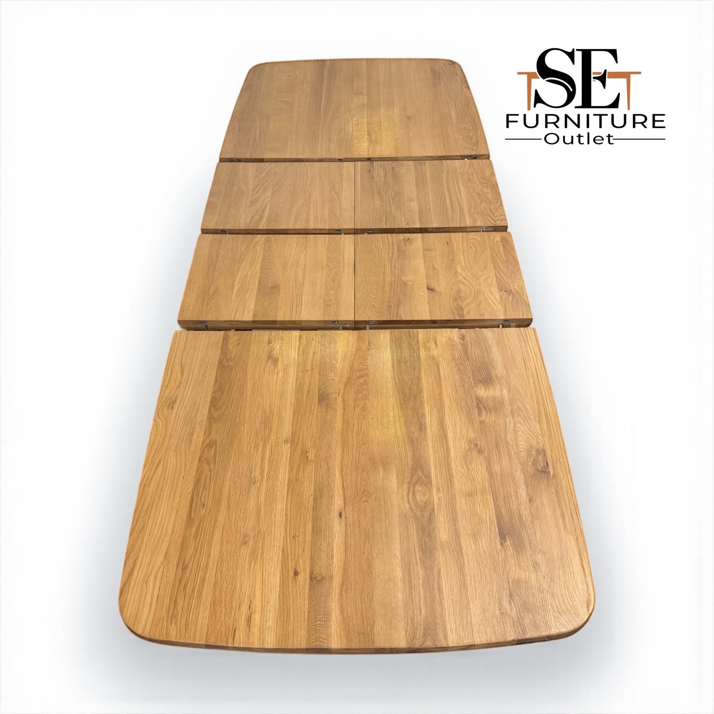 Natural Solid Oak Extending Dining Table, 6 to 10 Seater Bentley Range From Oak Furnitureland RRP £1079