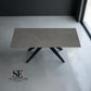 Grey Ceramic and Black Metal Legs Console Table from the Trento Range by Oak Furnitureland