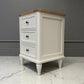 Natural Solid Oak & Acacia Wood Painted 3 Drawer Bedside Table From Oak Furnitureland