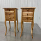 Solid Oiled Teak Wood 3 Drawer Bedside Tables/ Side Tables/ Lamp Tables