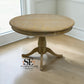 Grey-toned Limewashed Finish Solid Oak and Oak Veneer 4-6 Seater Extending Round Dining Table, Camille Range RRP £1399
