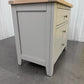 Cotswold Company Oak & Grey Painted 3 Drawer Jumbo Bedside Table, Grey RRP £299