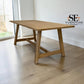 Solid Oak & Quality Oak Veneer 6 Seater Trestle Dining Table with Whitewash Finished, Inglesham Range RRP £699