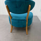 Sea Green Velvet Fabric Casual Chair With Solid Oak Frame RRP £589