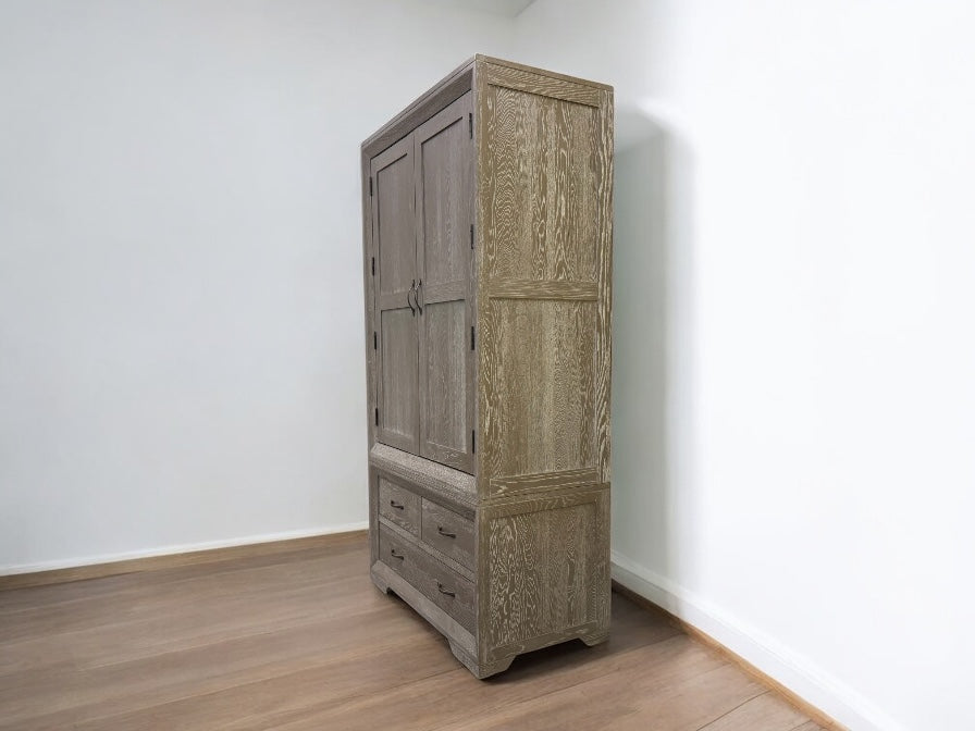 Grey Washed Solid Oak Kitchen Larder, Willow Range From Oak Furnitureland  RRP £1449