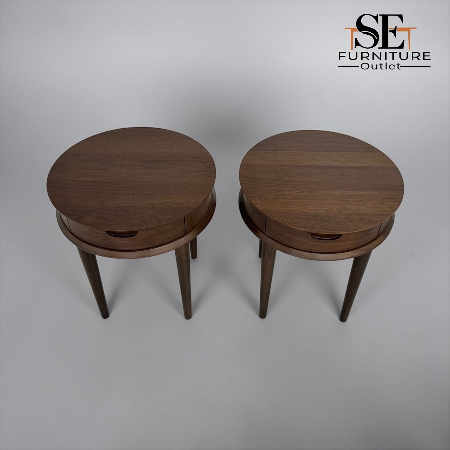 Bentleys Solid Walnut Lamp Tables With Drawer (Last Pair!)