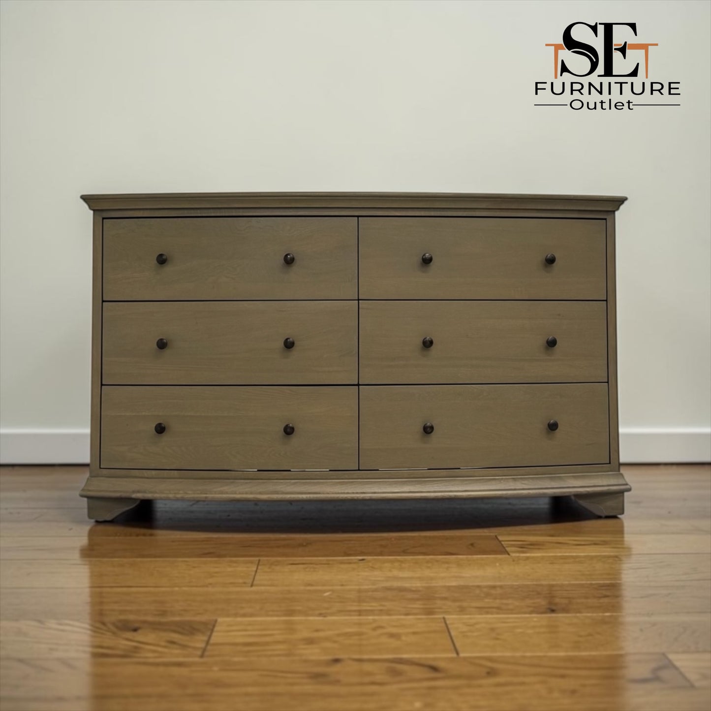 Smoked Oak Low & Wide 6 Drawer Chest, Winchcombe Range RRP £1199