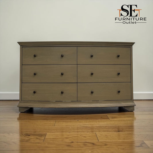 Smoked Oak Low & Wide 6 Drawer Chest, Winchcombe Range RRP £1199