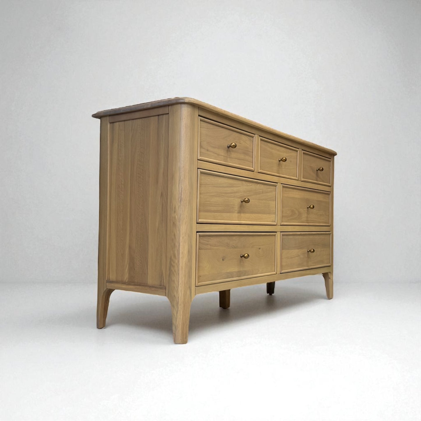 Light Natural Solid Oak 7 Drawer Chest, Newton Range From Oak Furnitureland RRP £679