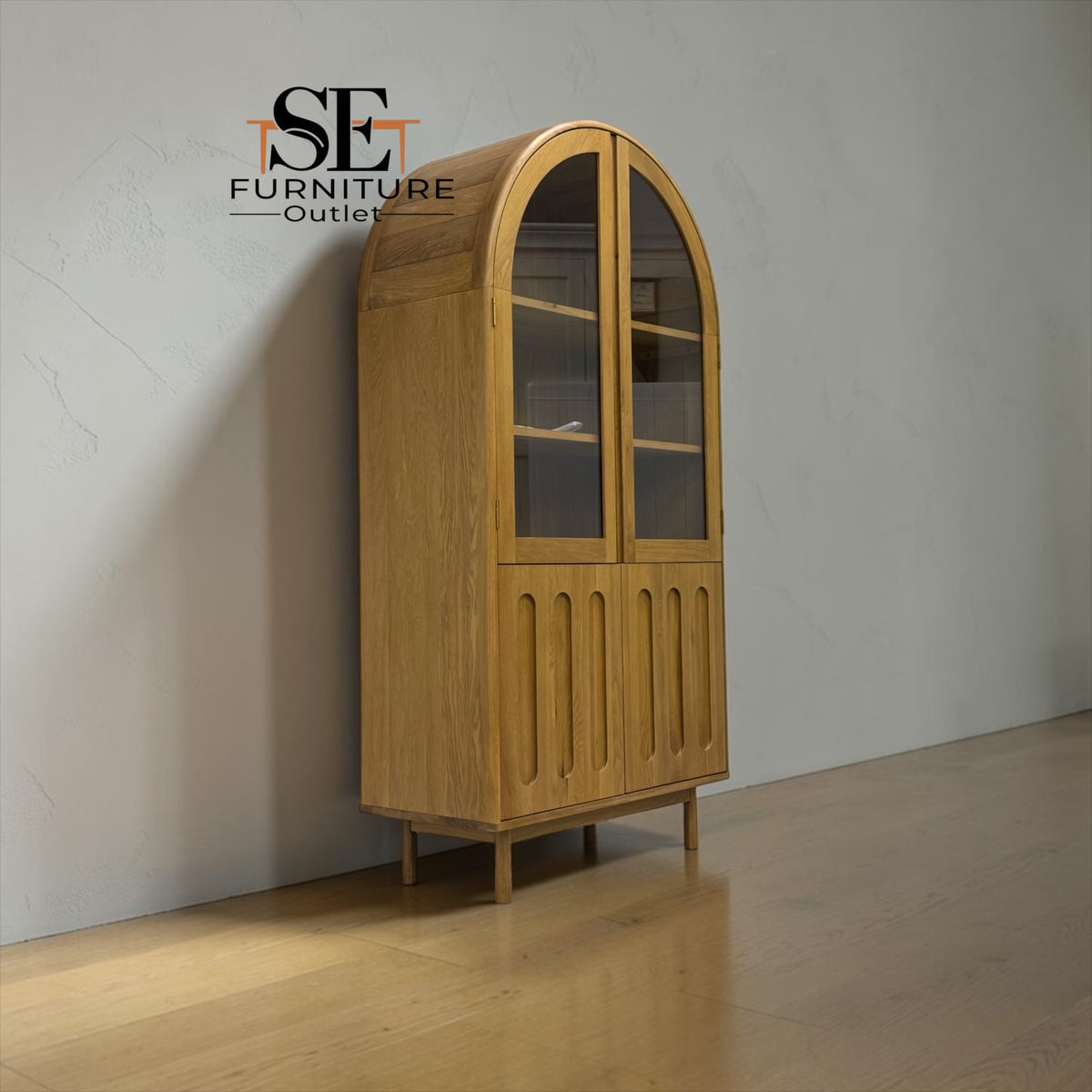 Natural Solid Oak Display Cabinet Belgrave Range From Oak Furnitureland RRP £1139