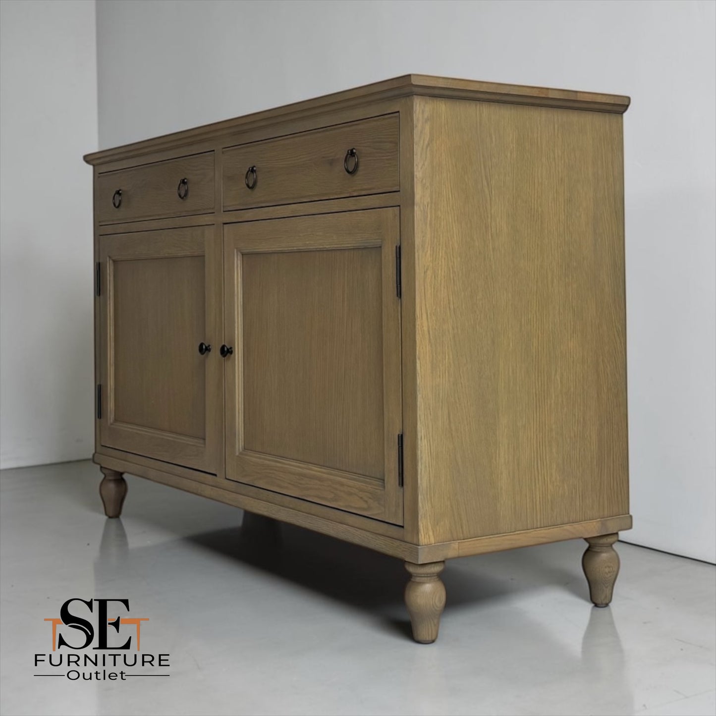 Solid Smoked Oak & Premium Oak Veneer Large Sideboard, Elkstone Range RRP £750