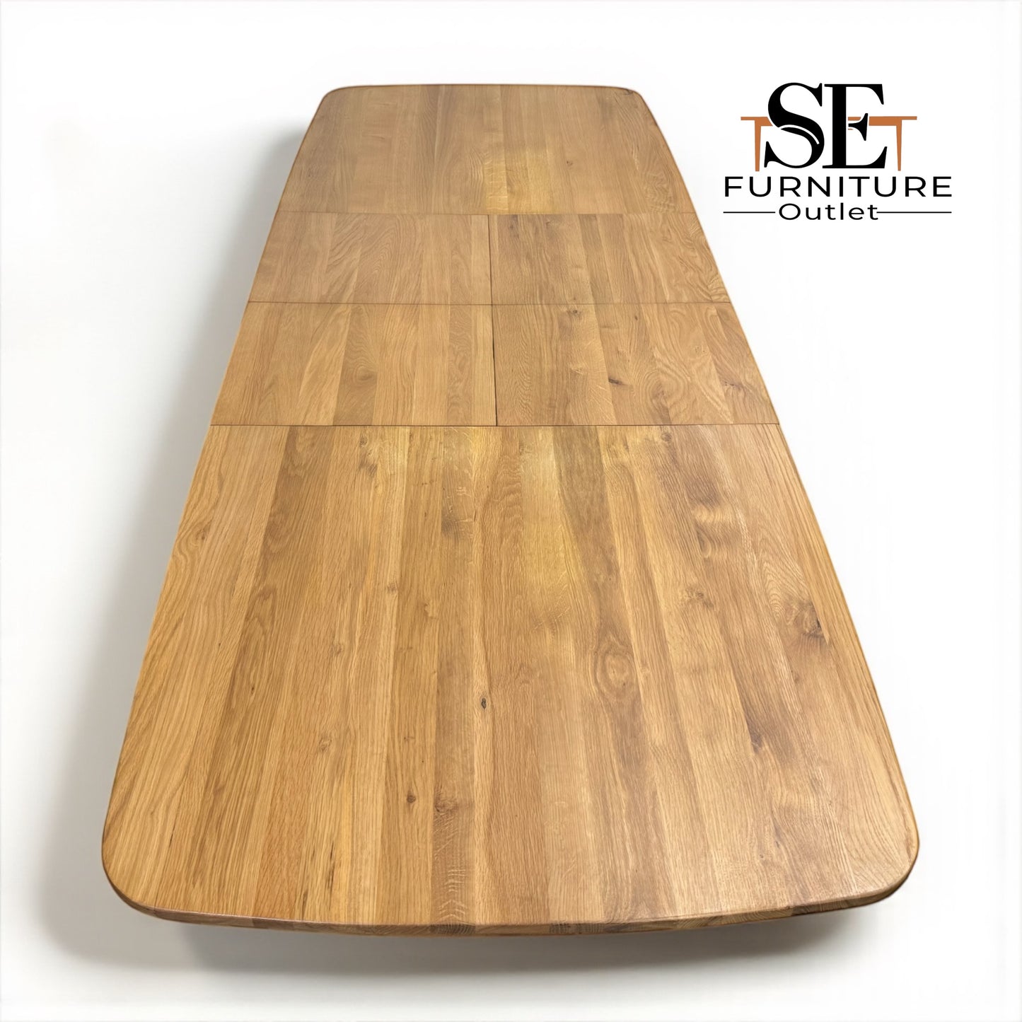 Natural Solid Oak Extending Dining Table, 6 to 10 Seater Bentley Range From Oak Furnitureland RRP £1079