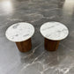 Mango Wood & Marble Topped Side Tables From Oak Furnitureland RRP £299 (Each)