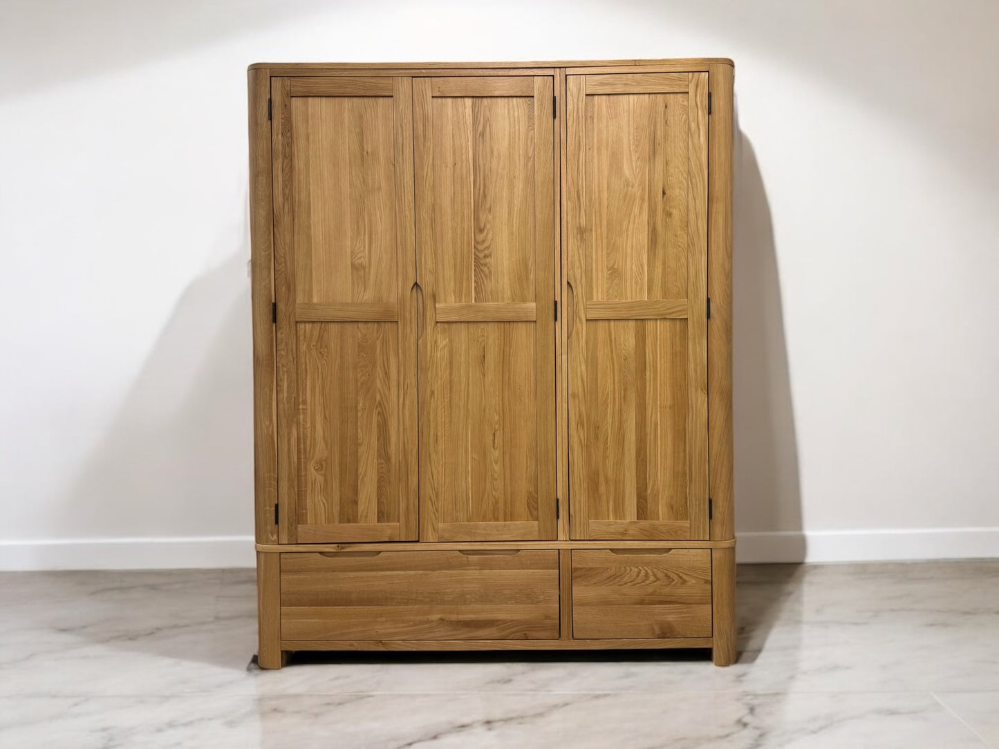 Oak Furnitureland Natural Solid Oak Triple Wardrobe Romsey Range RRP £1499