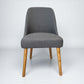 Set of 6 Grey Fabric & Oak Legs Dining Chairs from Oak Furnitureland