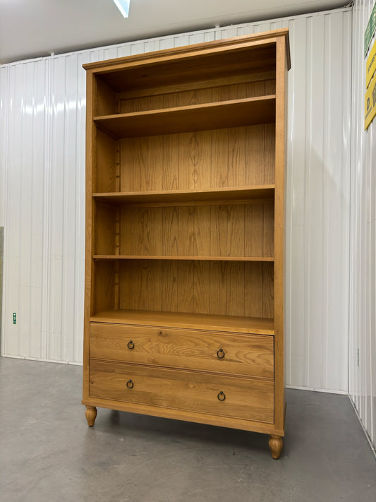 Cotswold Company Solid Oak Frame Large Bookcase with 3 Adjustable Shelves, Elkstone Melow Oak RRP £799