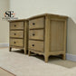 Grey-toned Limewashed Finish Solid Oak & High-Quality Oak Veneer Bedside Tables, Camille Range RRP £799