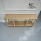 Grey-toned Limewashed Finish Solid Oak & High-Quality Oak Veneer Large Console Table, Camille Range, RRP £899