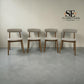Set of 4 Natural Solid Oak & Upholstered Dining Chairs, Weston Oak Range, RRP £1196