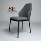 Set of 8 Ergonomic Dining Chairs with Grey Faux Leather and Black Metal Legs, RRP £1192
