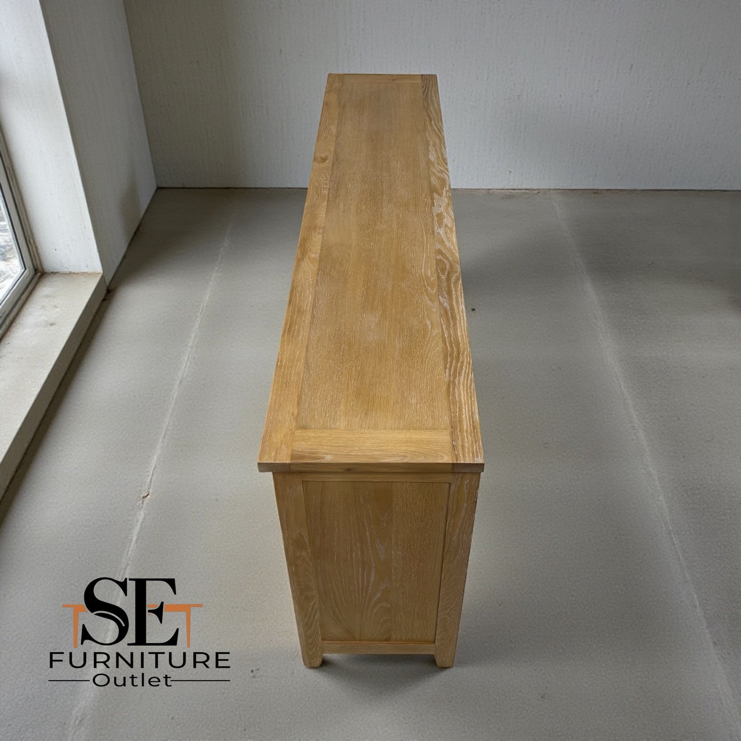 Solid Oak Frames and Whitewash Finish Extra Large Sideboard, Inglesham Range RRP £999