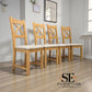 Set of 4 Natural Oak Dining Chairs, Cross Back Range From Oak Furnitureland RRP £200 Each