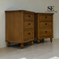 Set of 2 Solid Oak & Oak Veneer 3 Drawer Bedside Tables , Elkstone Mellow Oak Range, RRP £558