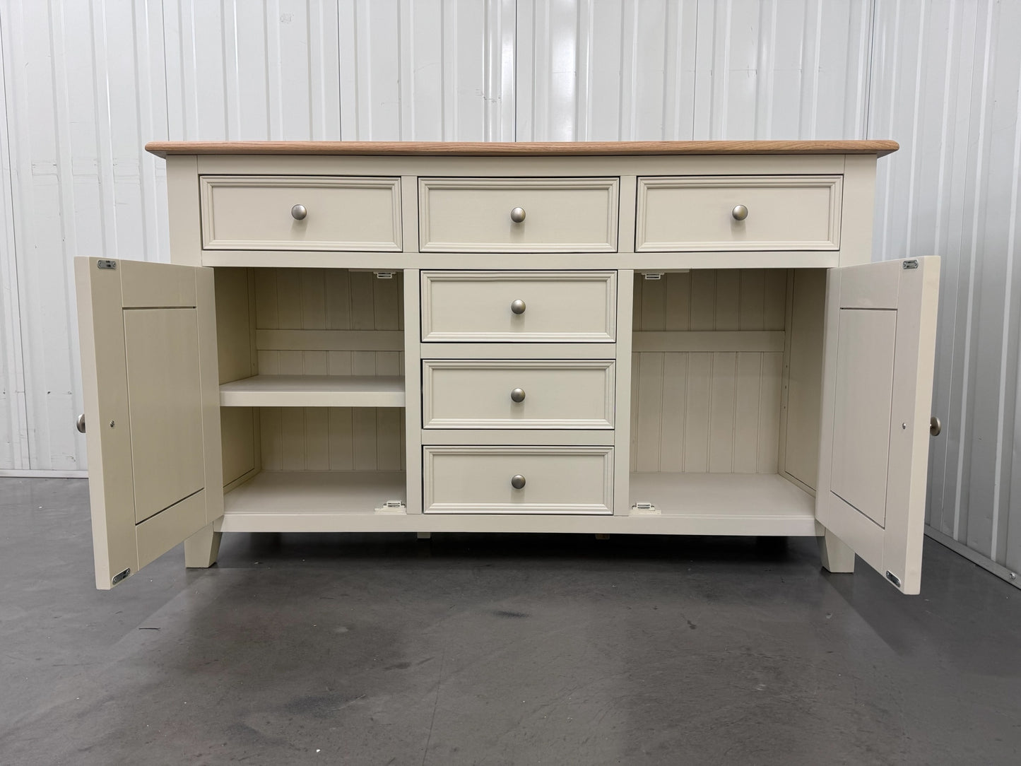 Solid Oak & White Painted Sideboard RRP £649 (No Veneer, MDF Or Chipboard Used)