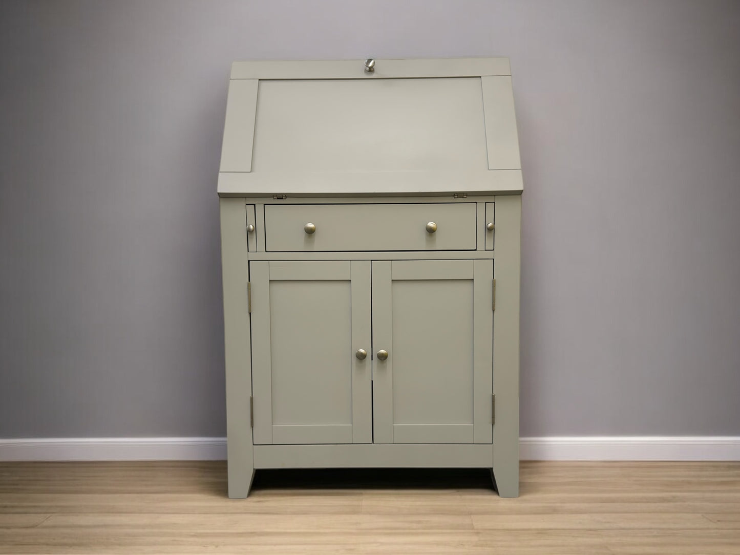 Cotswold Company WhiteWash Oak Top & Grey Painted Writing Bereau RRP £799