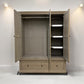 Oak Furnitureland Weathered Oak Triple Wardrobe with Tie Rack & Glass Mirror, Burleigh Range RRP £1649