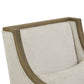 ALBURY IVORY FABRIC & WOODEN FRAME ARMCHAIR ON WHEELS