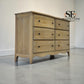 Grey-toned Limewashed Finish Solid Oak and Oak Veneer 6-Drawer Chest, Camille Range RRP £999