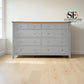 White Wax Finished Oak Top & Solid Wood Frames 10 Drawer Chest, Chester Dove Grey Range RRP £1099