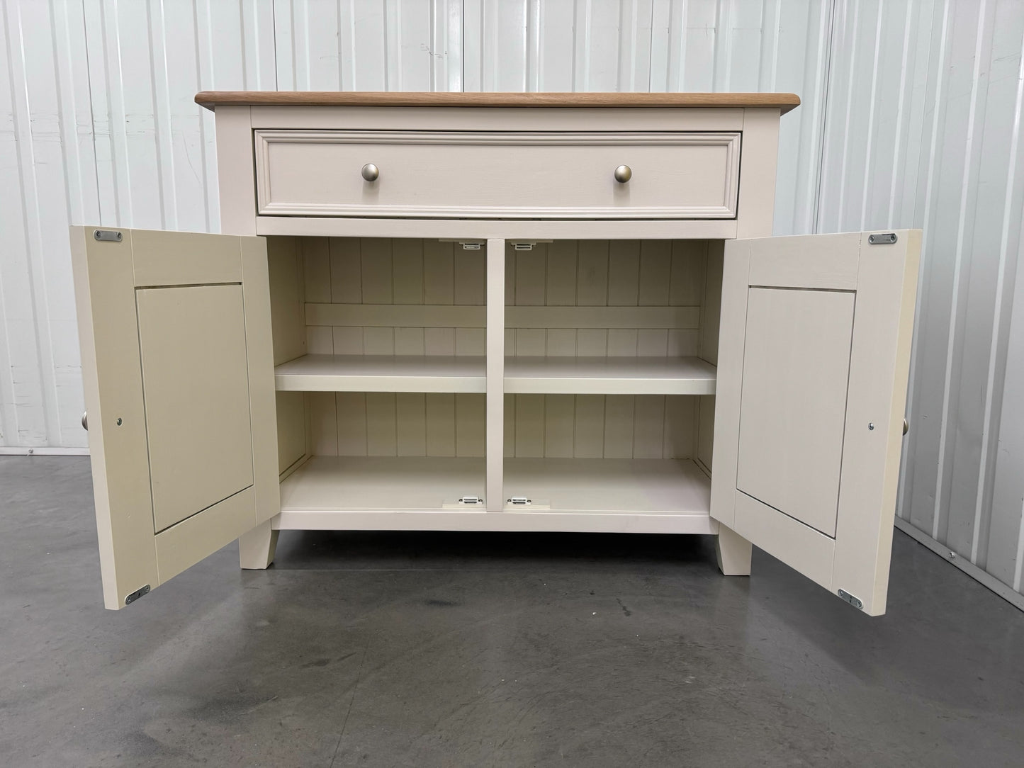 Oak & White Painted Small Sideboard RRP £479 (No Veneer, MDF Or Chipboard Used)